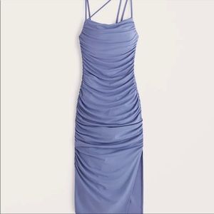 Abercrombie Asymmetrical Strappy Ruched Midi Dress